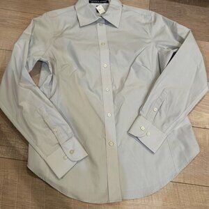 DEVON & JONES WOMENS LIGHT GREY LONG SLEEVE BUTTON SHIRT NWOT MEDIUM
